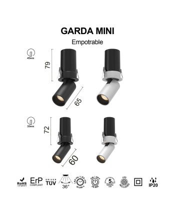 GARDA Mini * FOCO EMPOTRAR 7W 4000K BLANCO